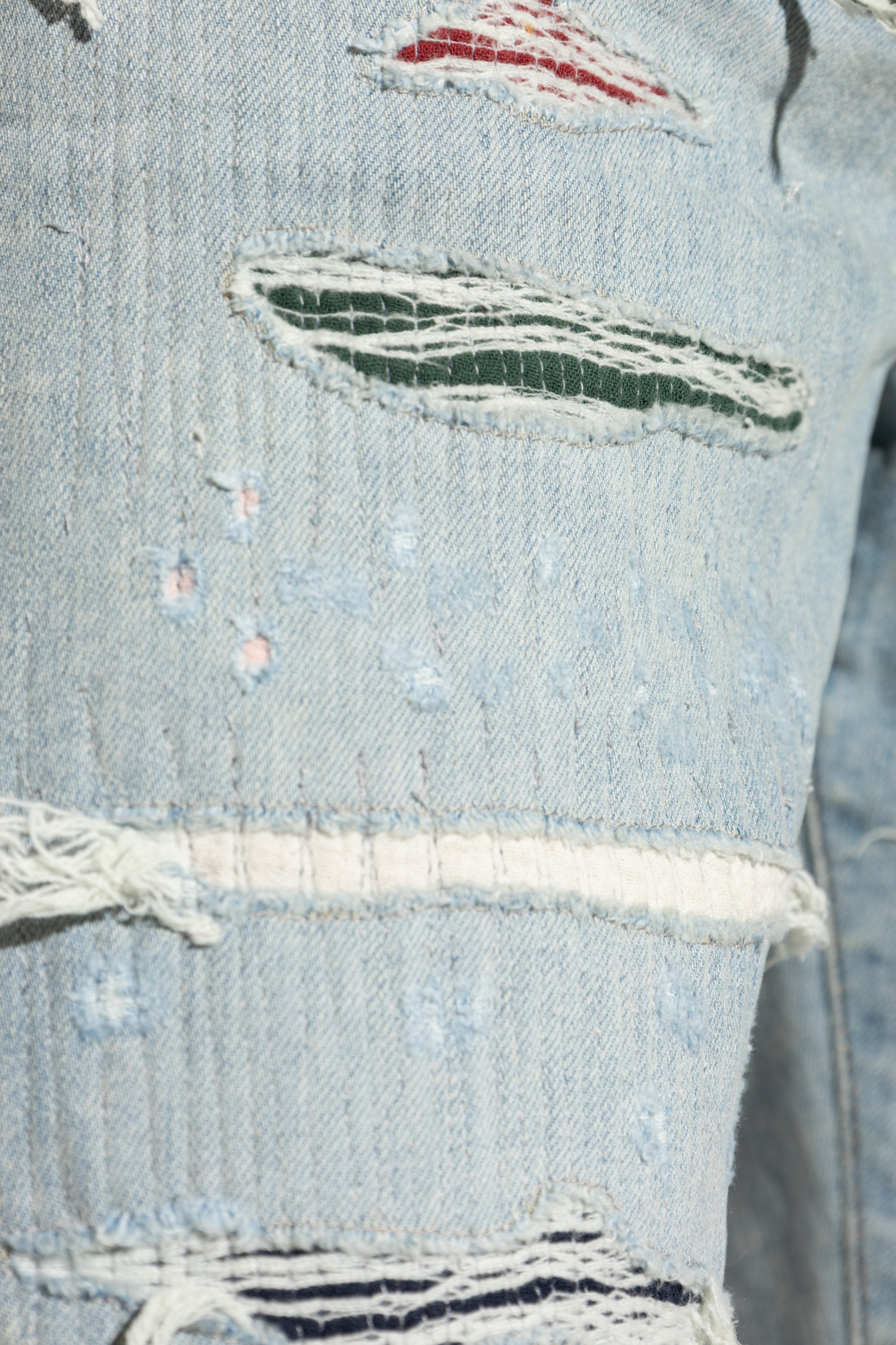 Amiri Ma Quad Repaired Jeans In Green