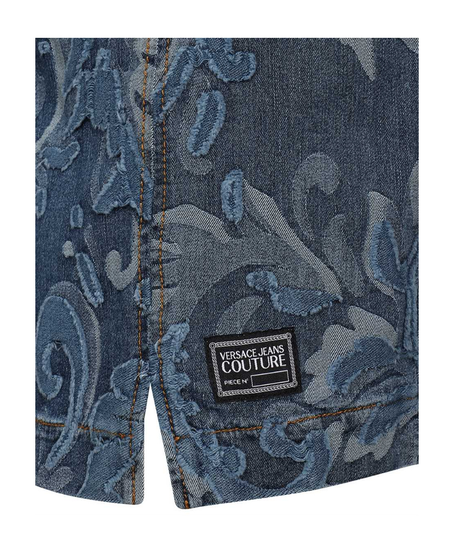 Versace Jeans Logo Denim Dress In Blue