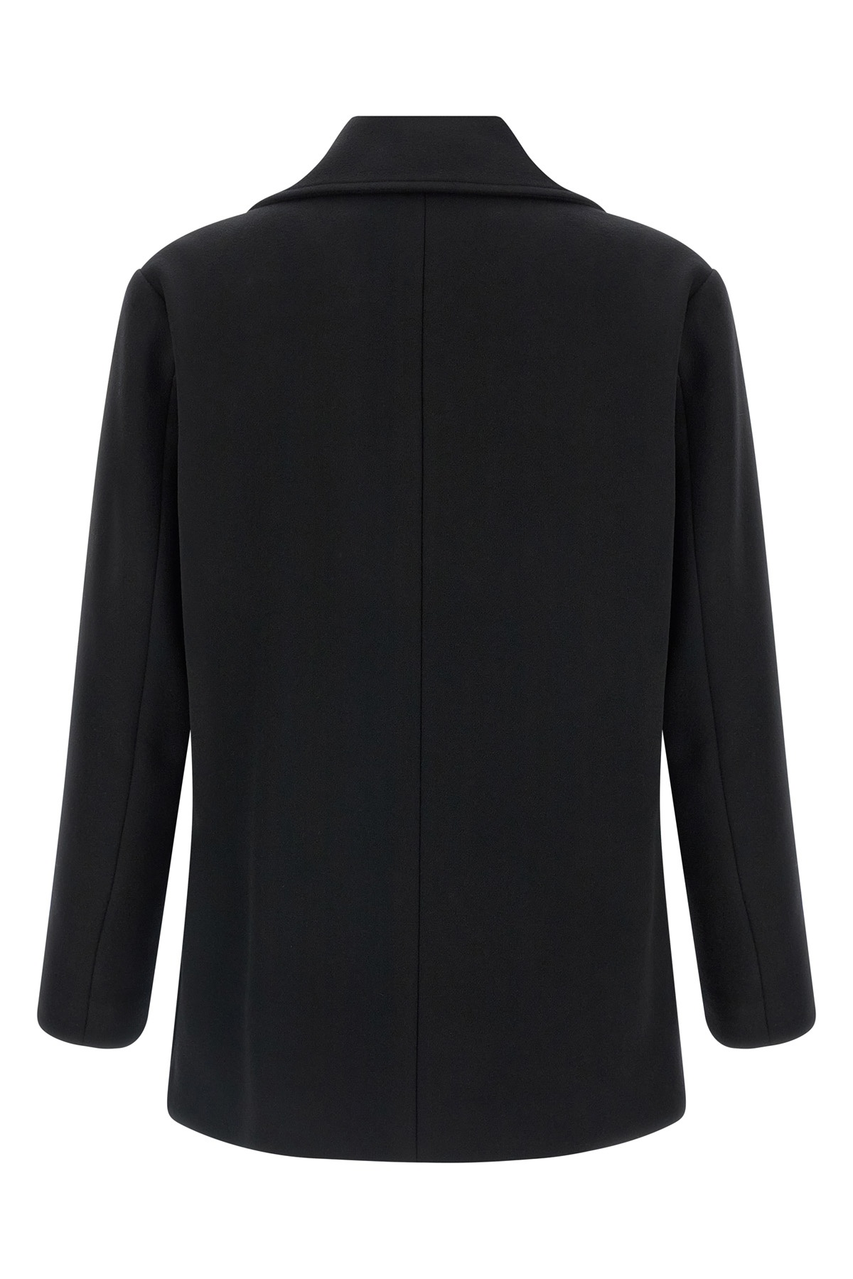 Herno Double-breasted Wool Coat Side Pockets In Black