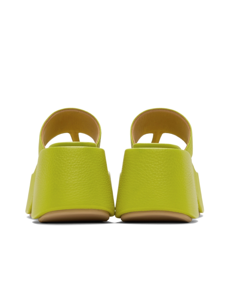 Marsèll Woman Thong Sandal Lime Green Size 8 Soft Leather In Green