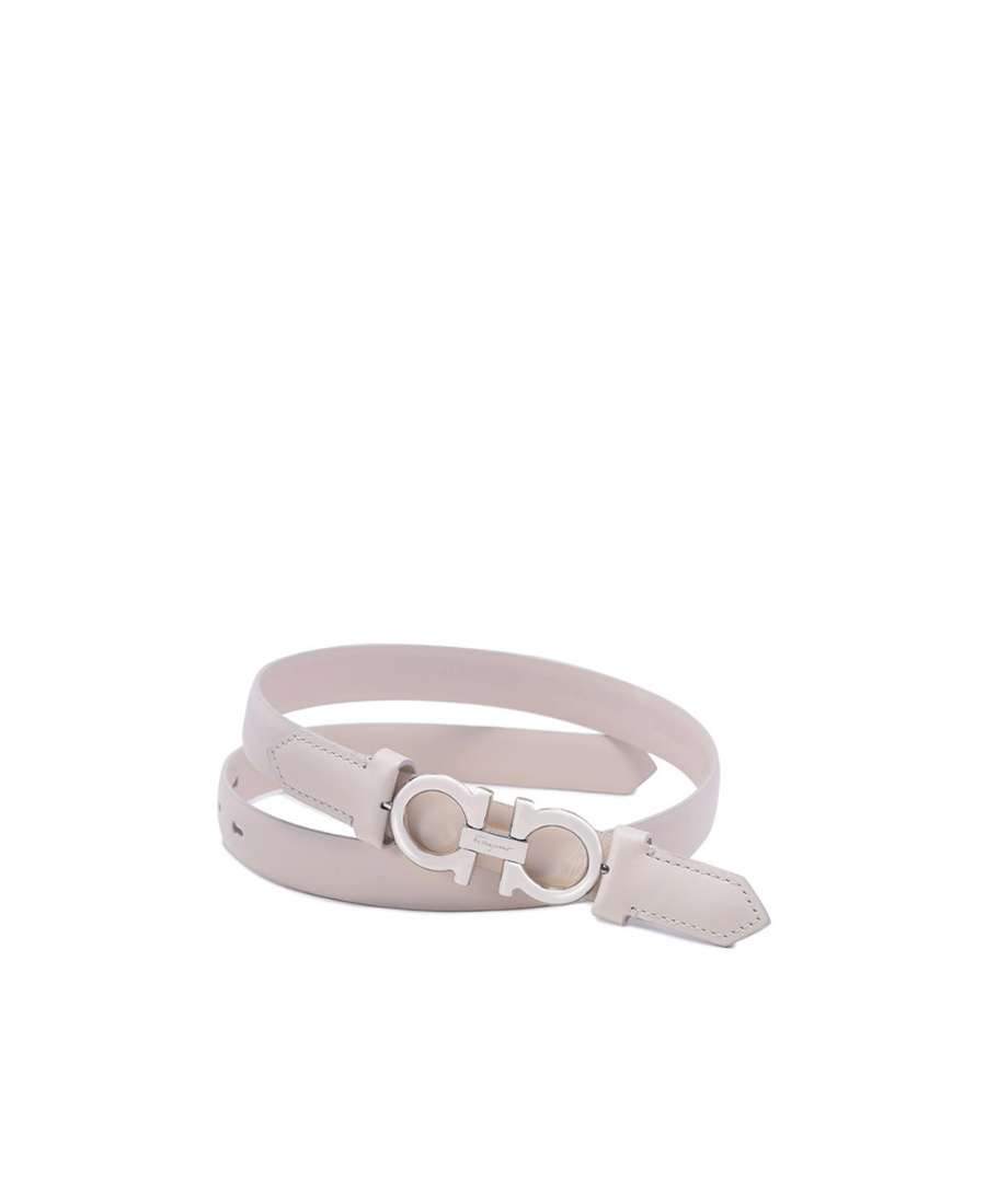 Ferragamo Gancini Adjustable Belt In White