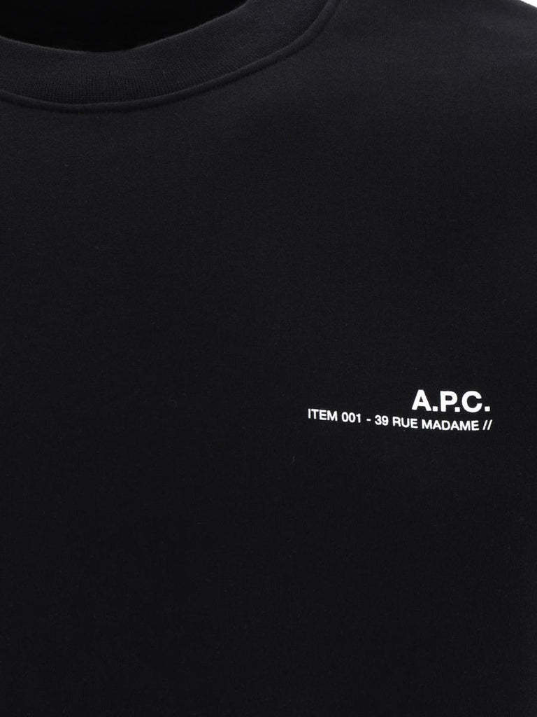 Apc Organic Cotton Sweatshirt With Minimalist Branding And Comfortable Fit In Black