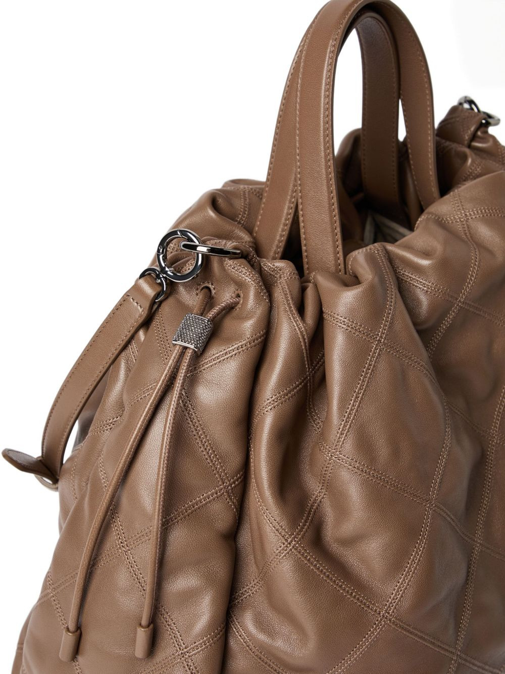 Brunello Cucinelli Nappa Mellow Large Shopper Bag In Brown