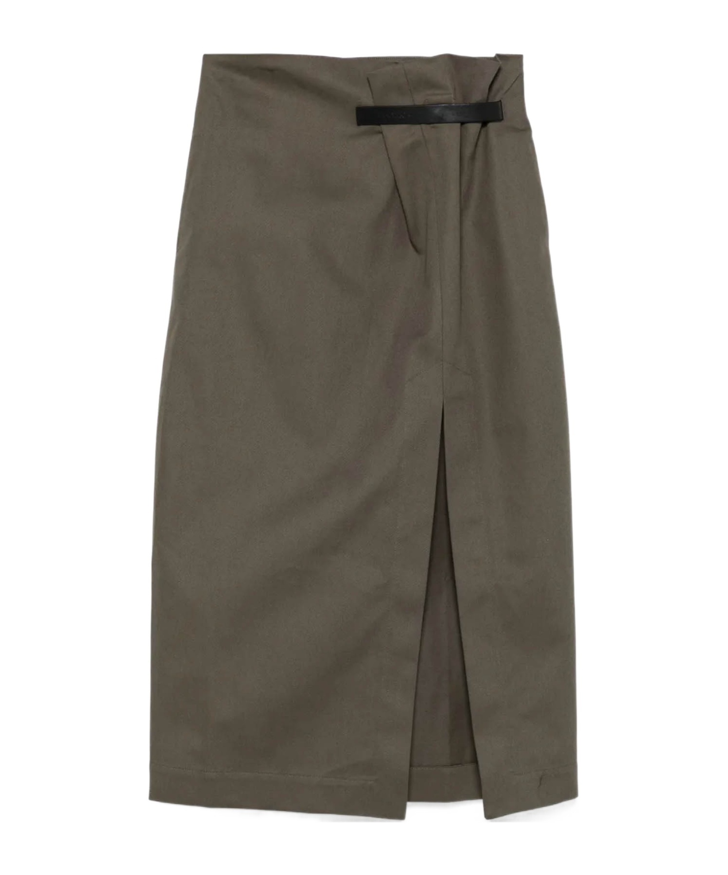 Jw Anderson Strap Detail Midi Skirt In Khaki
