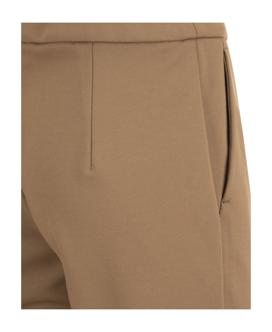 Max Mara Slim Cut Straight Leg Trousers In Brown
