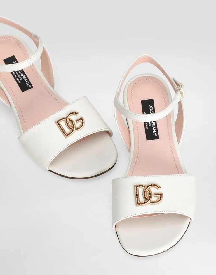 Dolce & Gabbana Logo-plaque Sandals In White