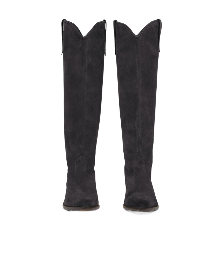 Isabel Marant Denvee Suede Cowboy Boots In Black