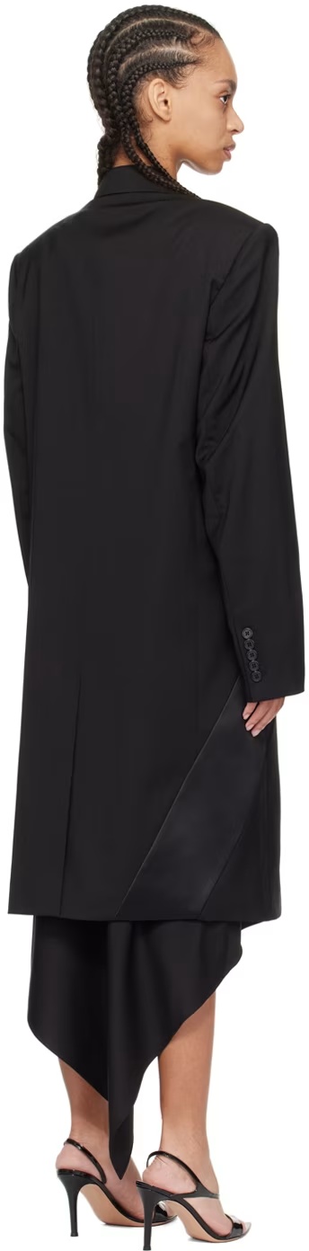 Helmut Lang Tuxedo Long-sleeved Coat In Black