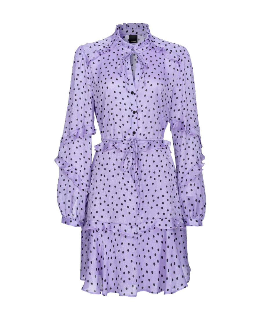 Pinko Floral And Polka Dot-print Minidress In Purple