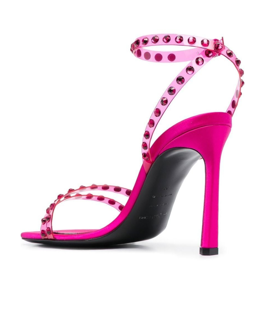 Sergio Rossi Crystal-embellished Sandals In Pink