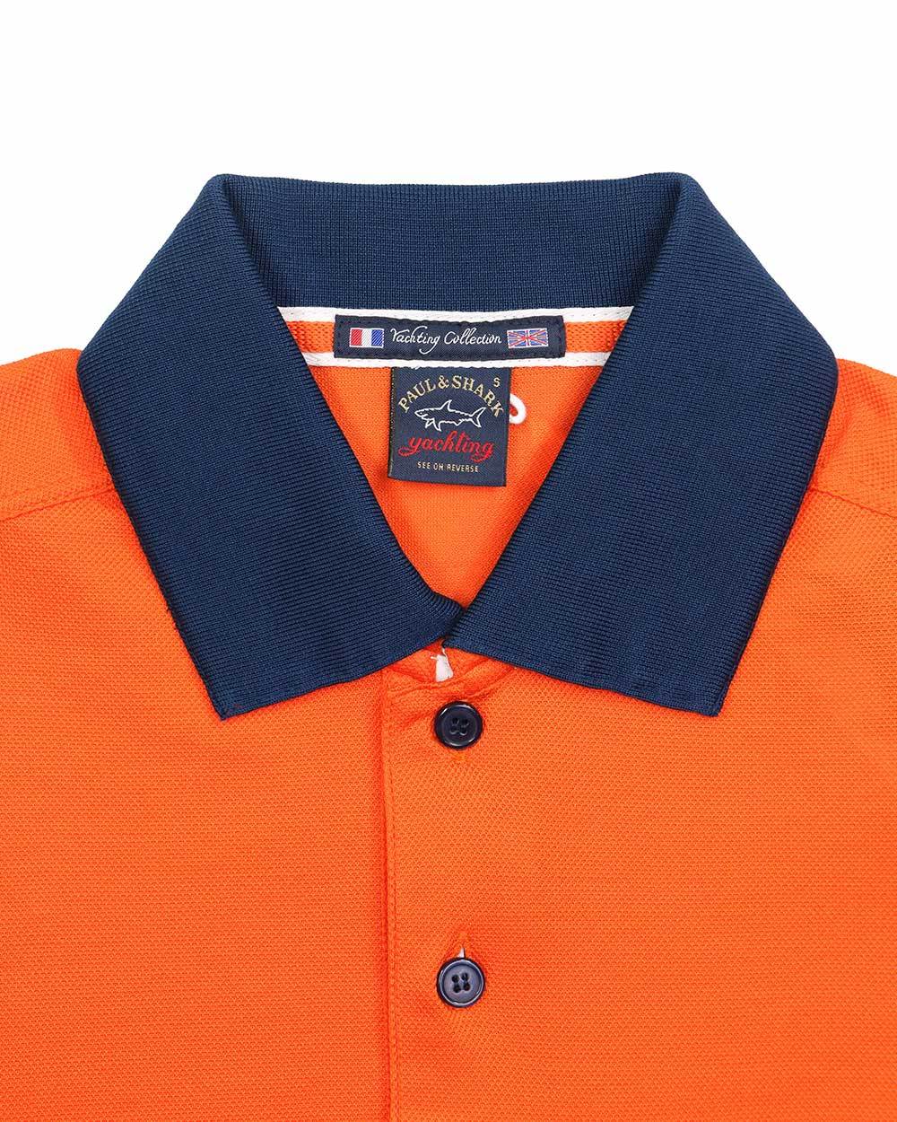 Shop Paul & Shark Logo Polo Shirt In Orange