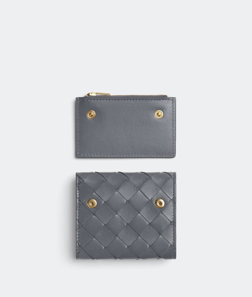 Bottega Veneta Trifold Wallet In Gray