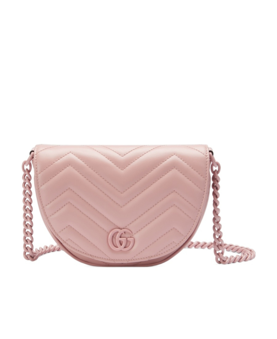 Gucci Mini Gg Marmont Chain Bag In Pink