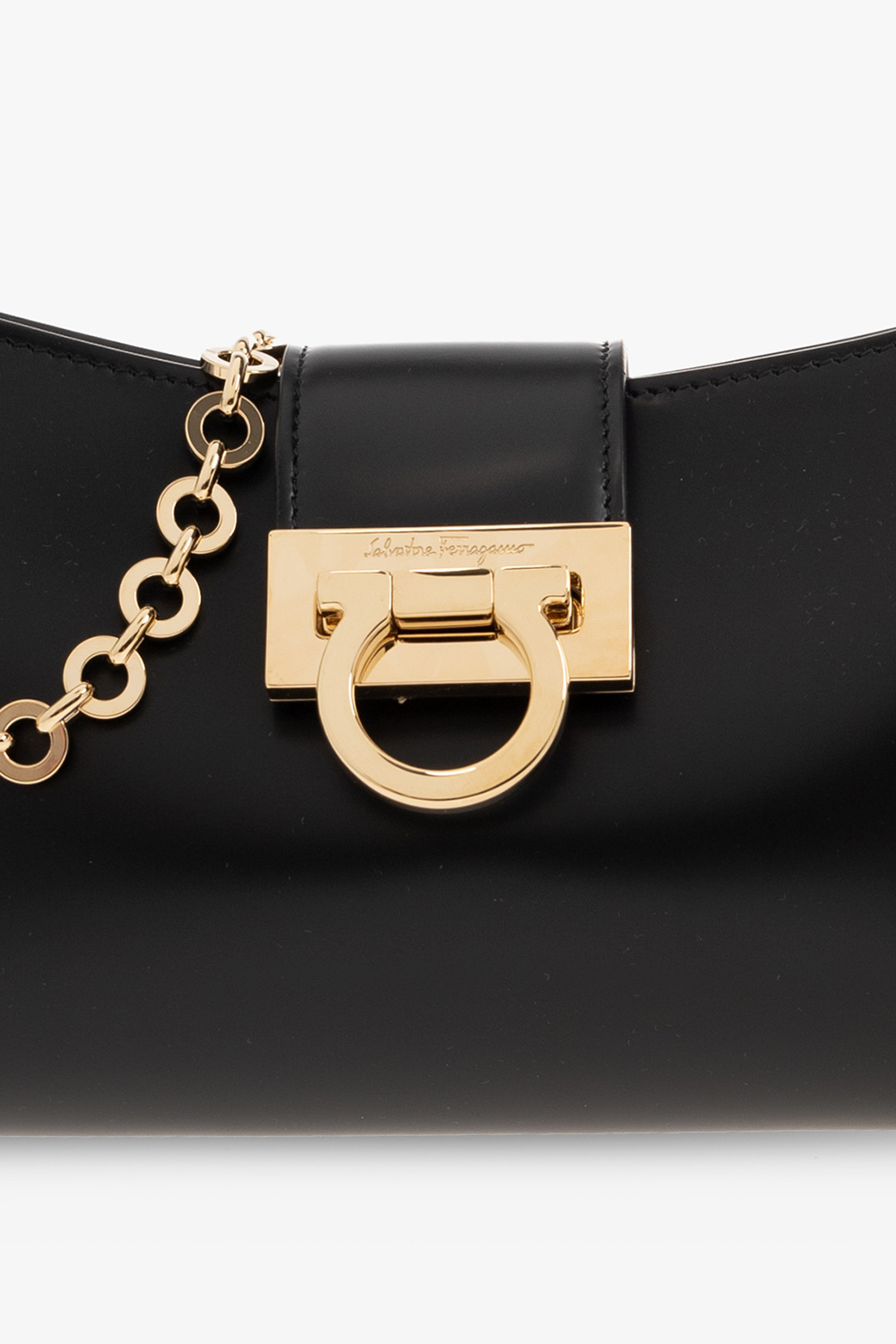 FERRAGAMO SALVATORE FERRAGAMO TRIFOLIO LOGO ENGRAVED SHOULDER BAG