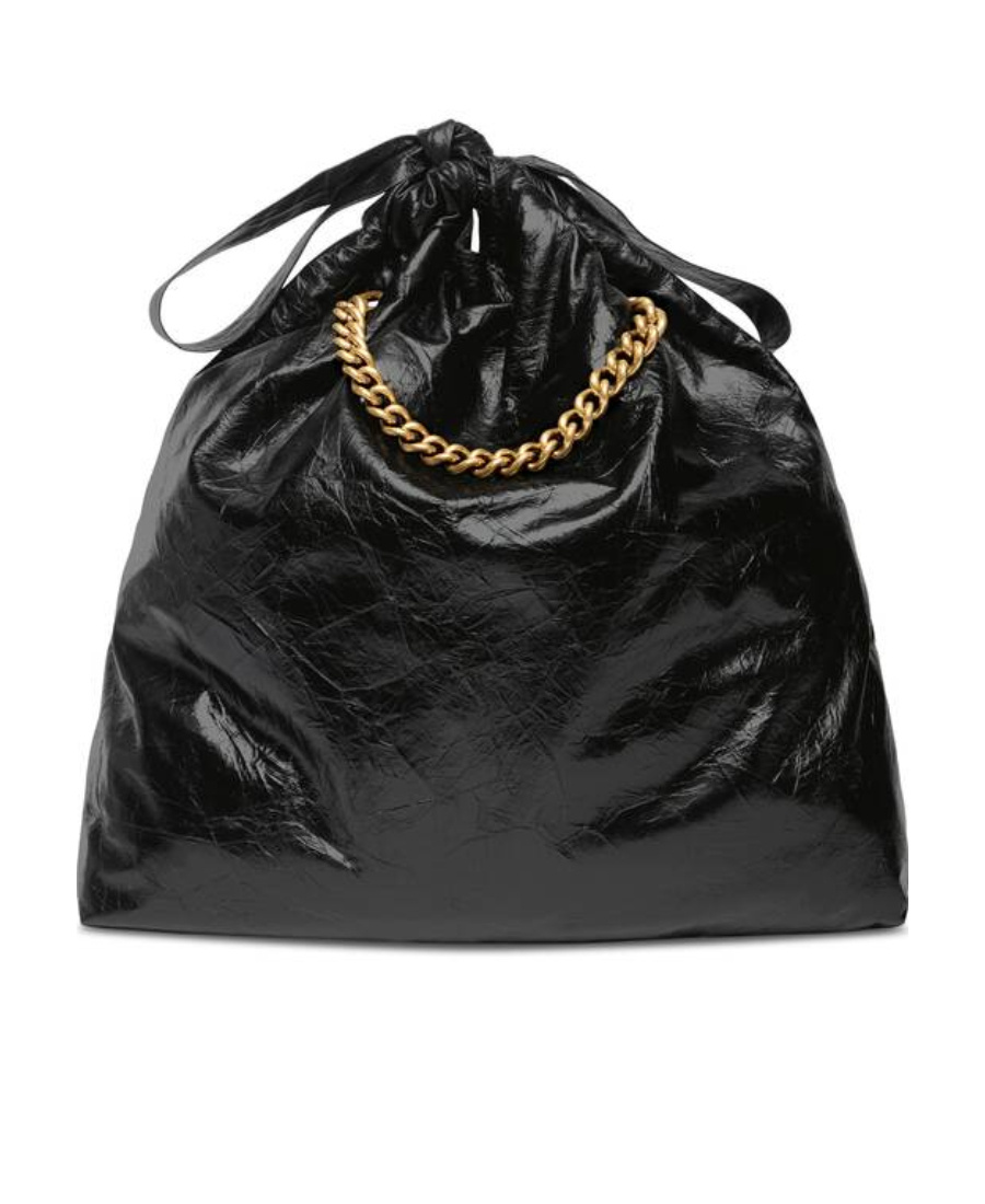 Balenciaga Medium Leather Crush Tote Bag In Black