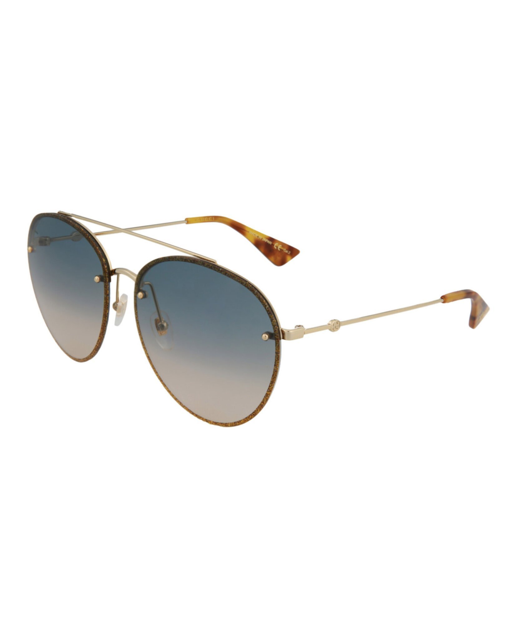 Gucci Pilot's Classic Sunglasses In Blue