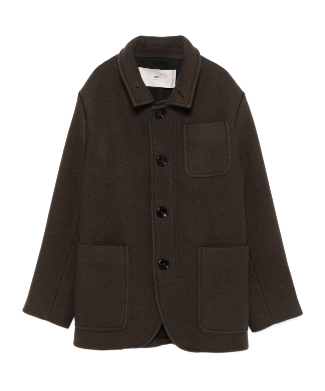 Ami Alexandre Mattiussi Ami Single-breasted Oversized Coat In Black