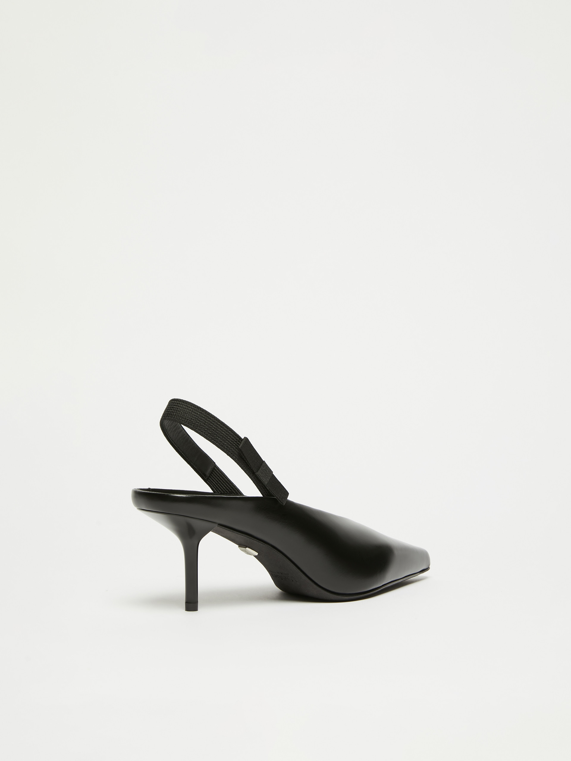 Max Mara Leather Slingback Mules With Bow In Black