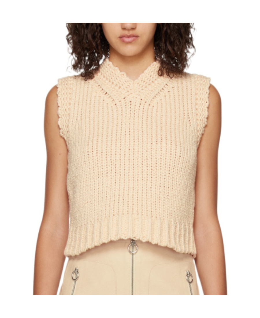 Stella Mccartney Pink Homespun Vest In Nude