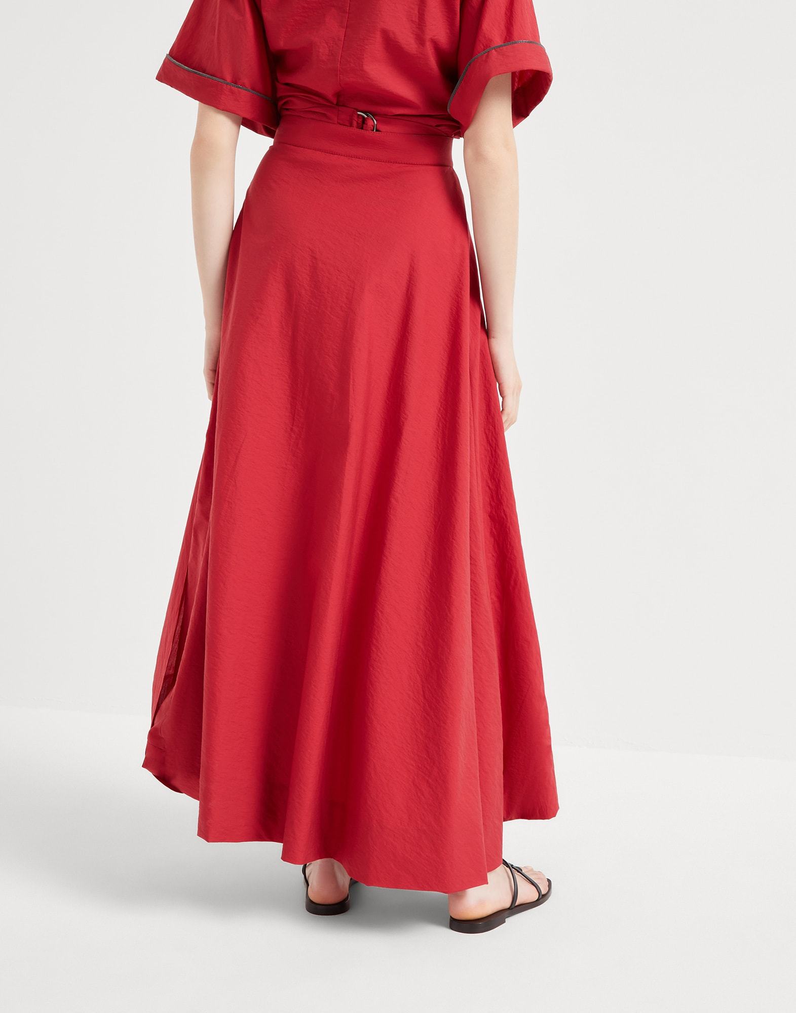 Brunello Cucinelli Draped High Waist Wrap Skirt In Red