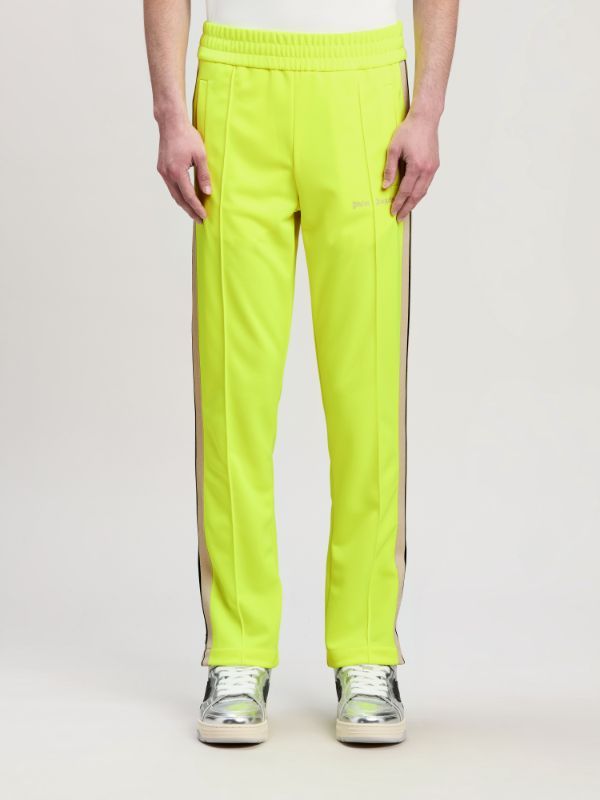 Palm Angels Logo Embroidered Side Stripe Detailed Track Pants In Yellow