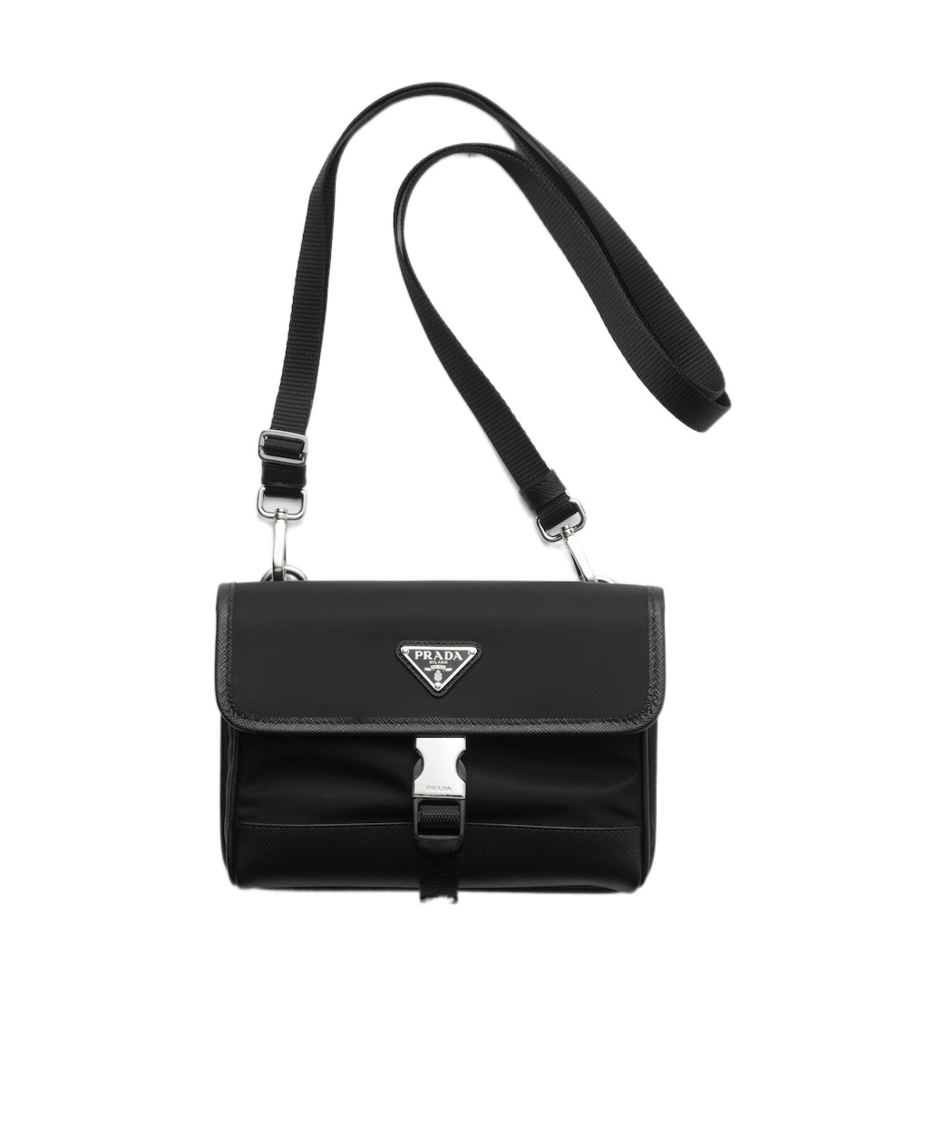 Prada Re-nylon And Saffiano Leather Smartphone Bag In Black