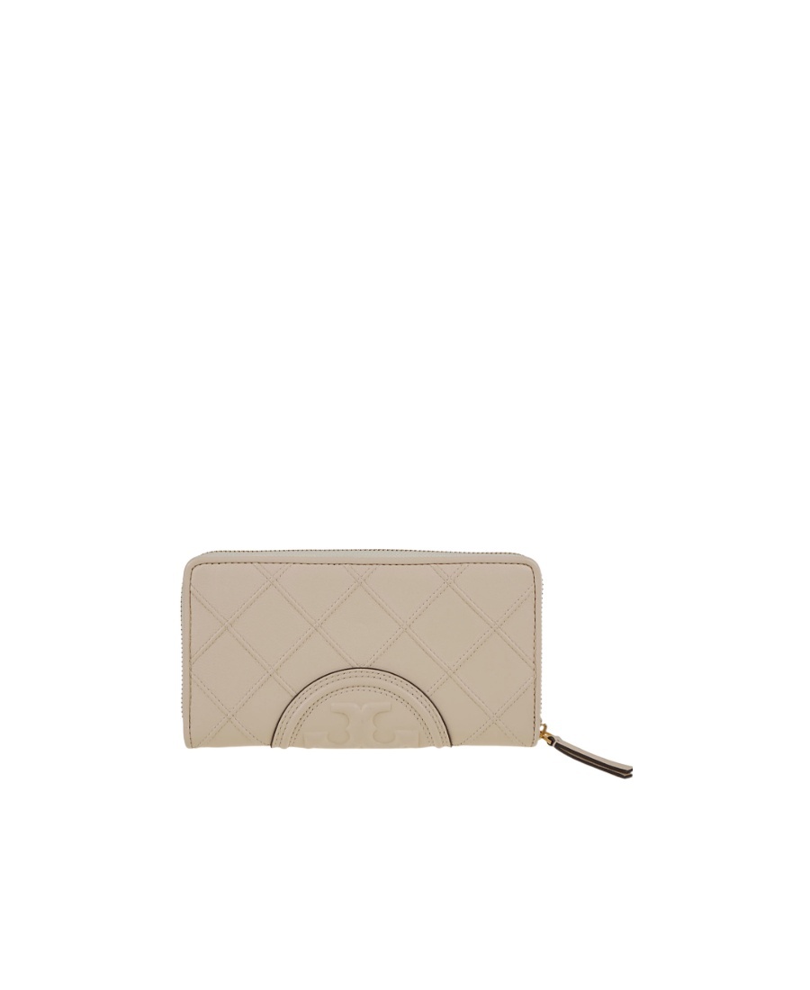 Tory Burch Debossed-logo Leather Purse In Neutral