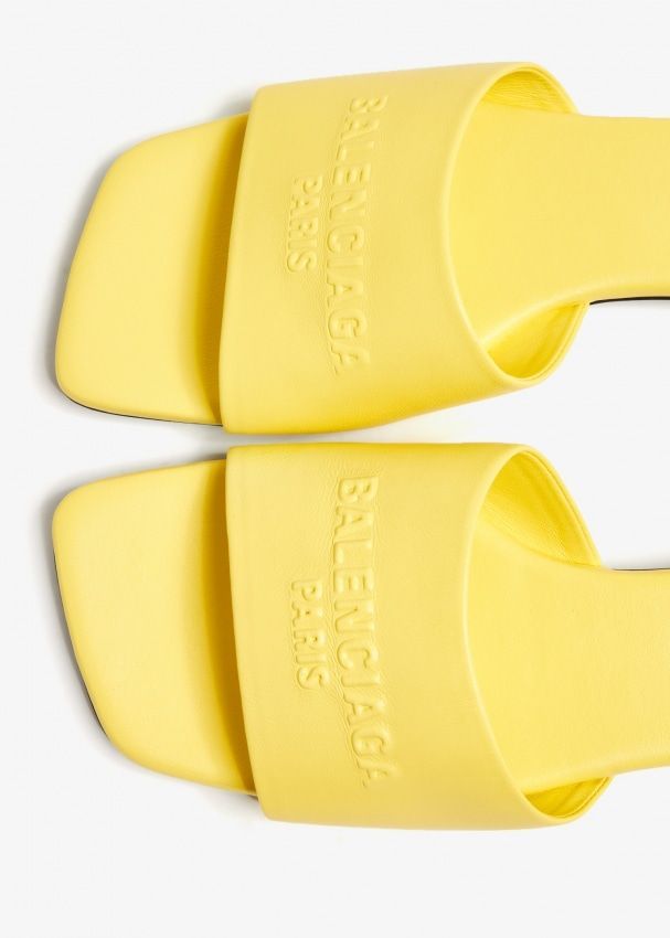 Balenciaga Open-toed Flat Sandals In Yellow