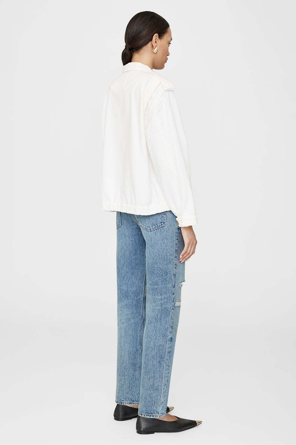 Anine Bing Long-sleeved Casual Jacket In White