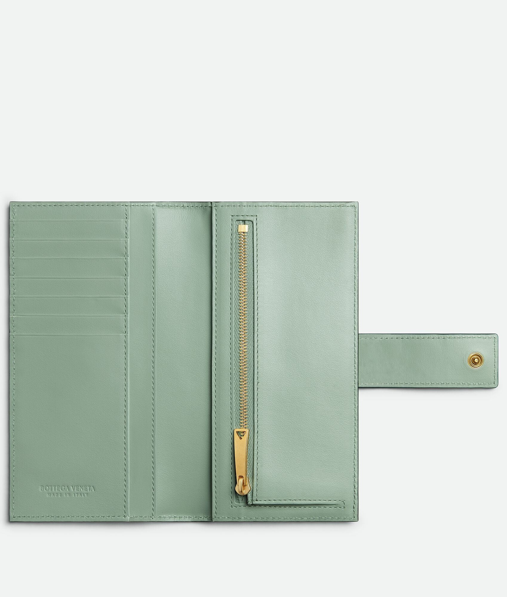 BOTTEGA VENETA TAG LONG WALLET WITH ZIP COIN PURSE