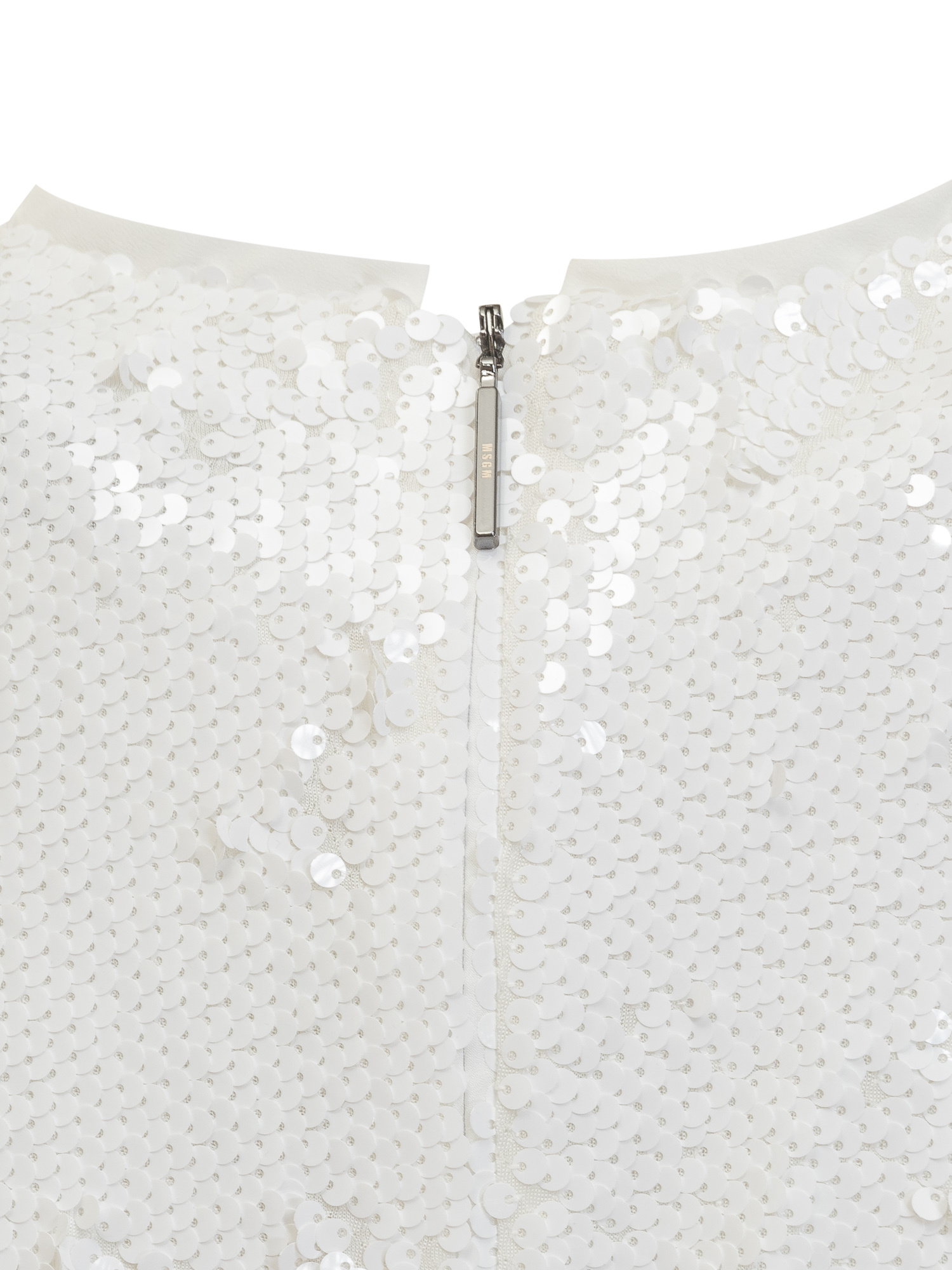 Msgm Sequin Top In White