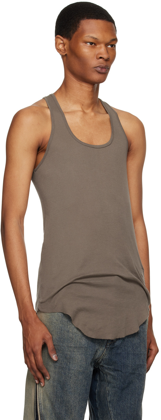 Shop Rick Owens Drkshdw U-neck Cotton Tank Top In Brown