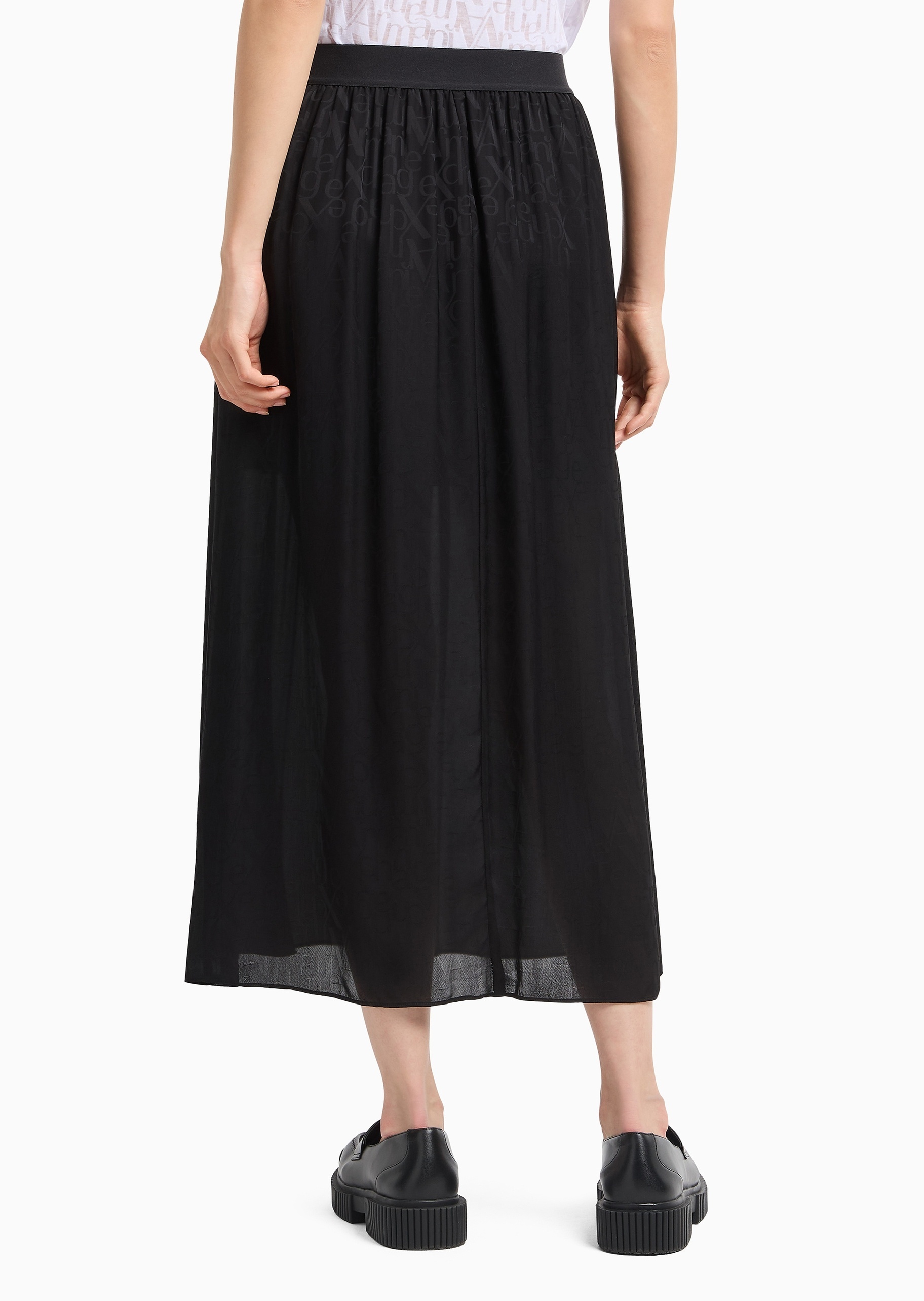 Armani Exchange Slit Skirt In Black