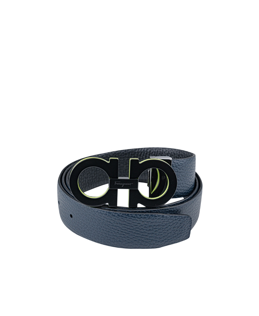 Ferragamo Double-sided Belt In Blue