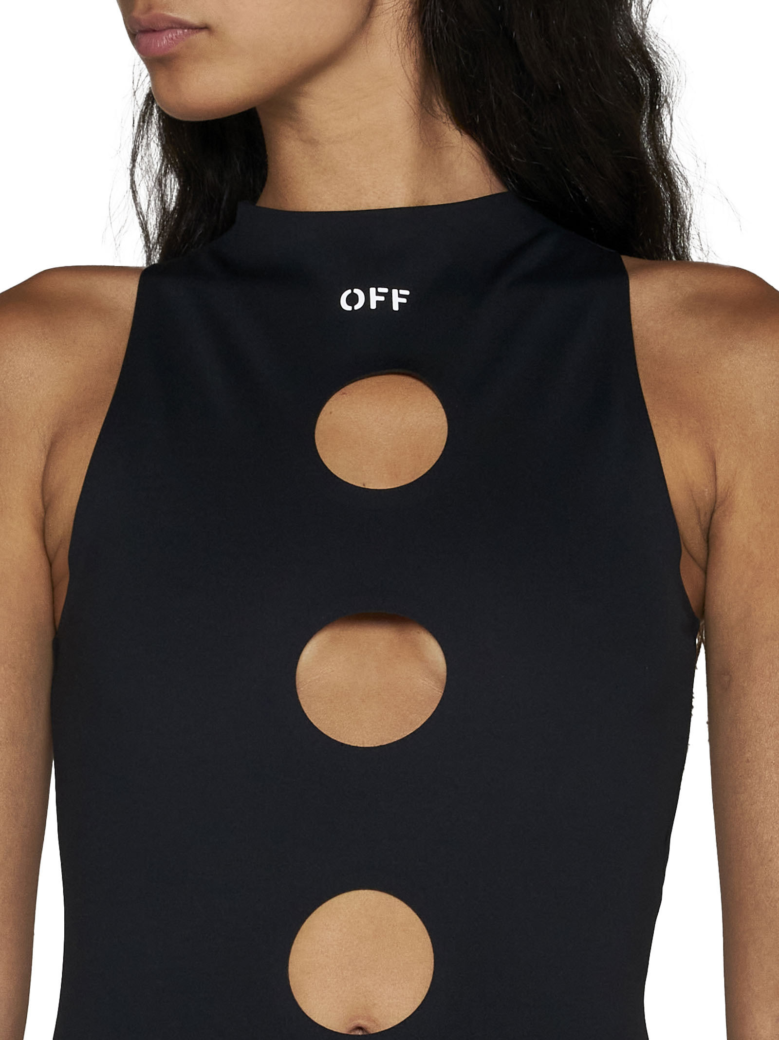 Off-white Meteor Sleeveless Bodysuit In Black