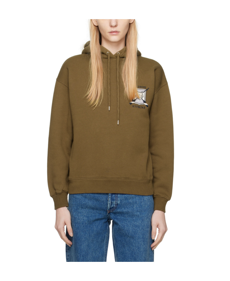 MAISON KITSUNÉ COLLEGE FOX HOODED SWEATER 
