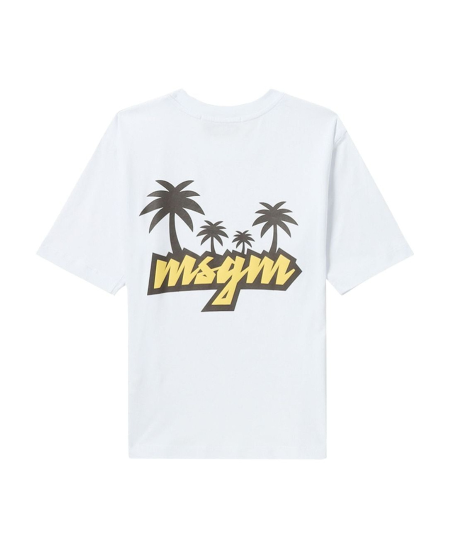 Msgm Logo-print Short-sleeve T-shirt In White
