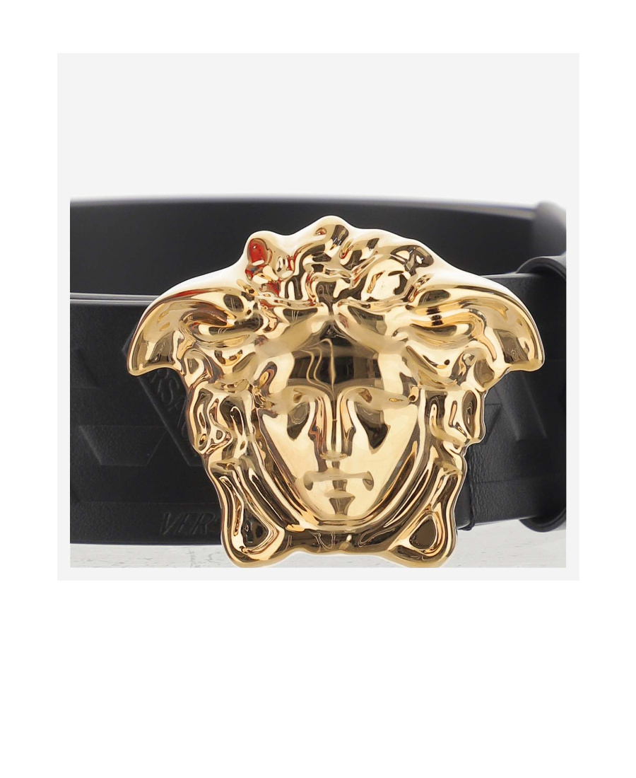 Shop Versace Medusa Logo Calf-leather Belt In Nude