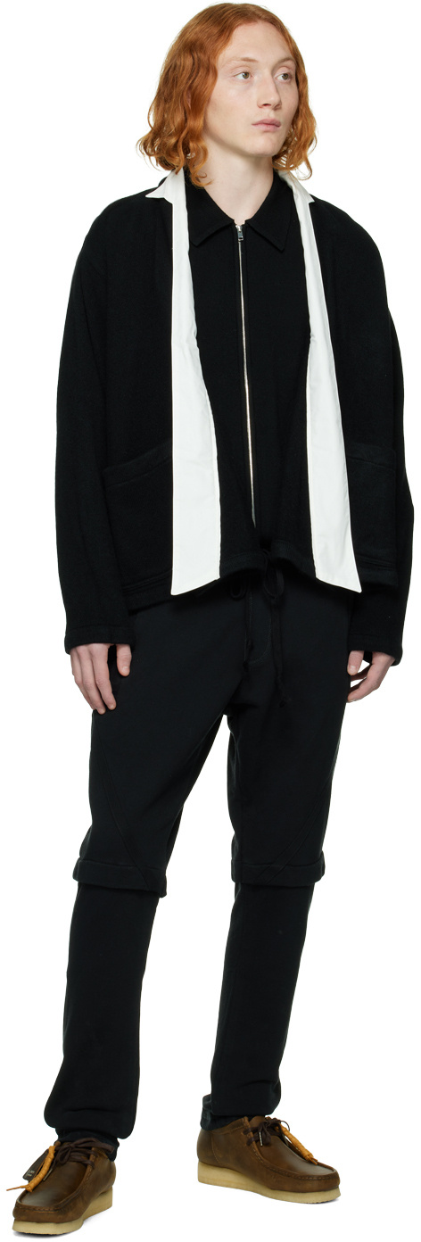 Greg Lauren Drawstring Cotton Sweatpants In Black