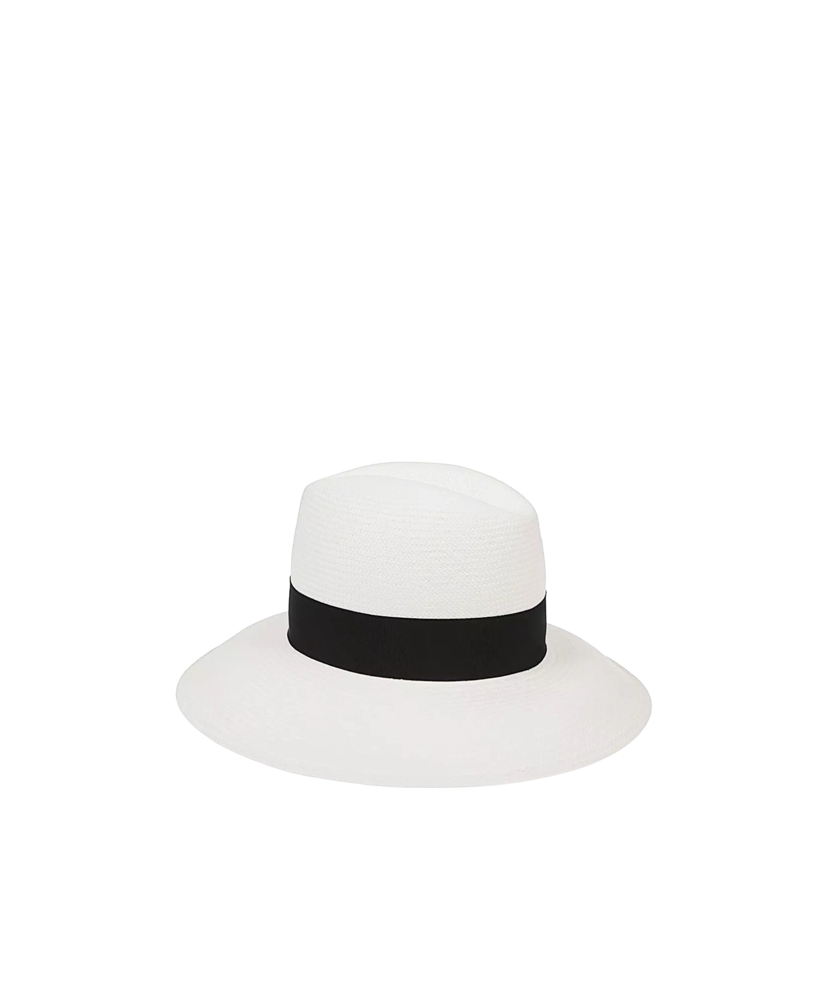 Borsalino Wide Brim Straw Hat With Black Band