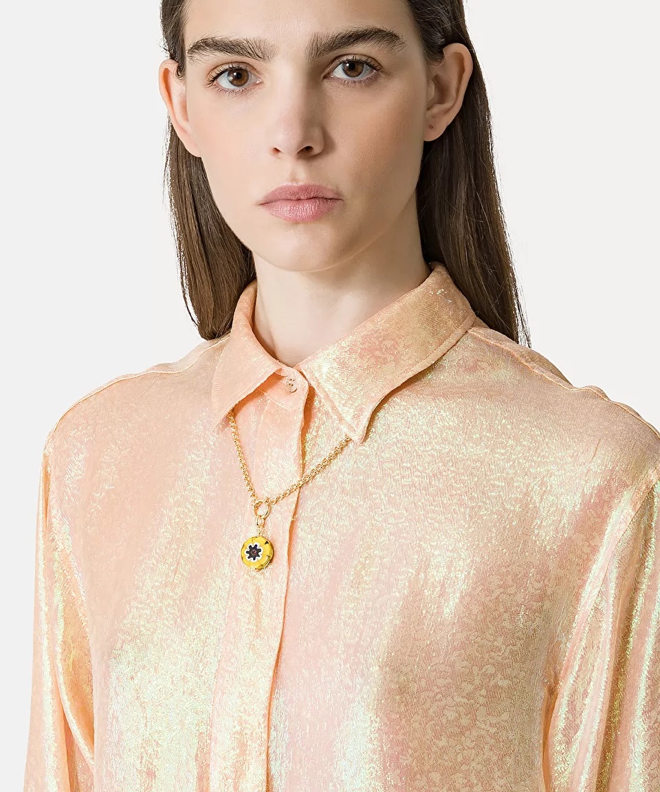 Shop Forte Forte Long-sleeved Chiffon Shirt In Nude