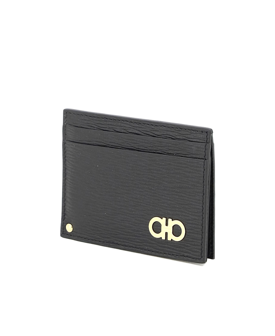 Ferragamo Logo Card Bag In Black