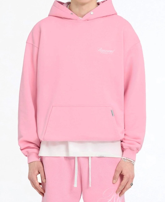 Represent Owner's Club Cotton Hoodie In Pink