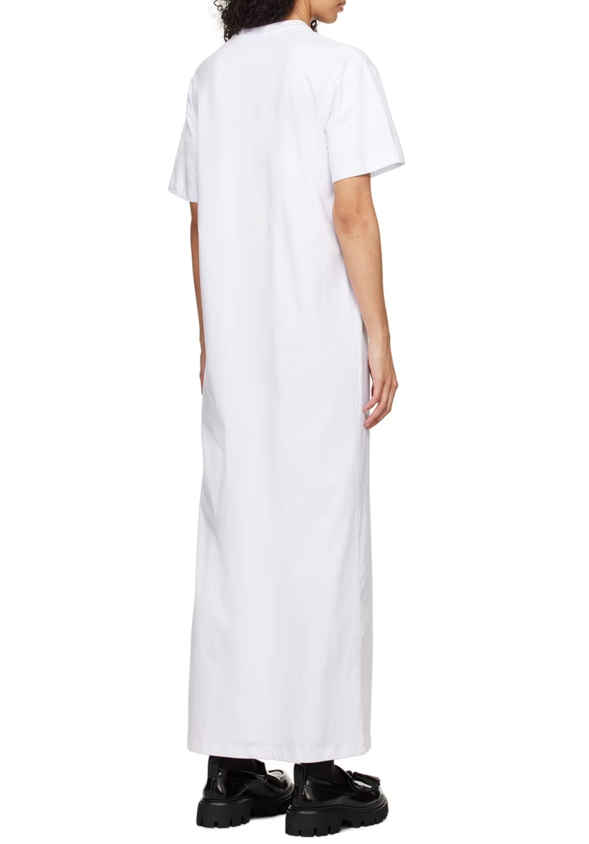 Msgm White Micro Maxi Dress In White