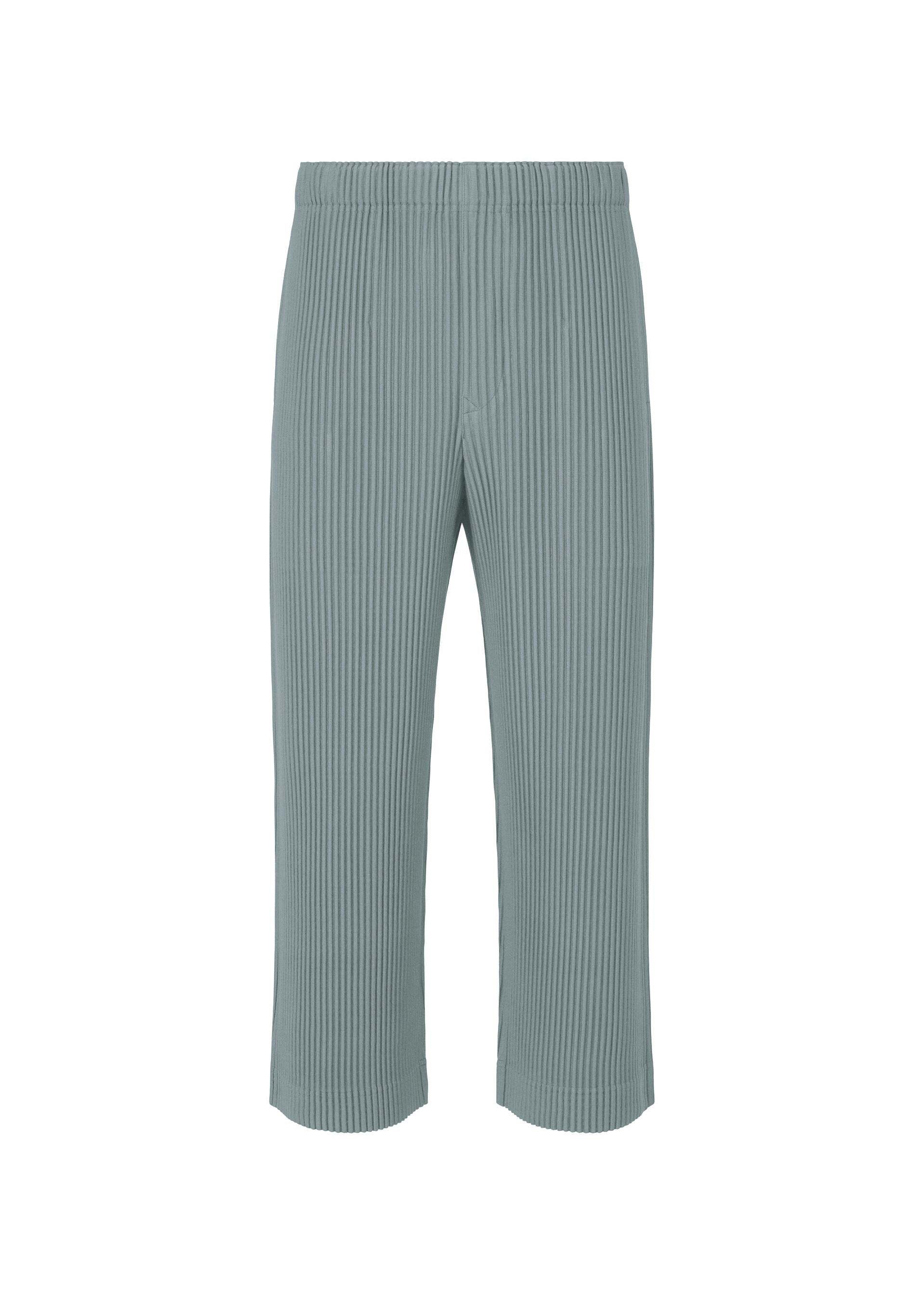 Issey Miyake Ns Moss Green Mc October Pleated Straight-leg Regular-fit Knitted Trousers In Gray