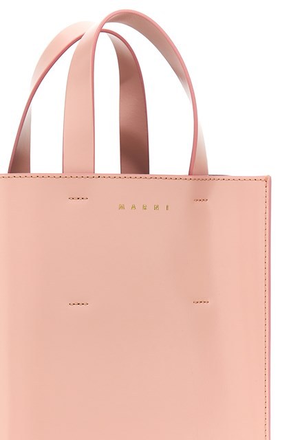 Marni Mini Museo Leather Tote Bag In Pink