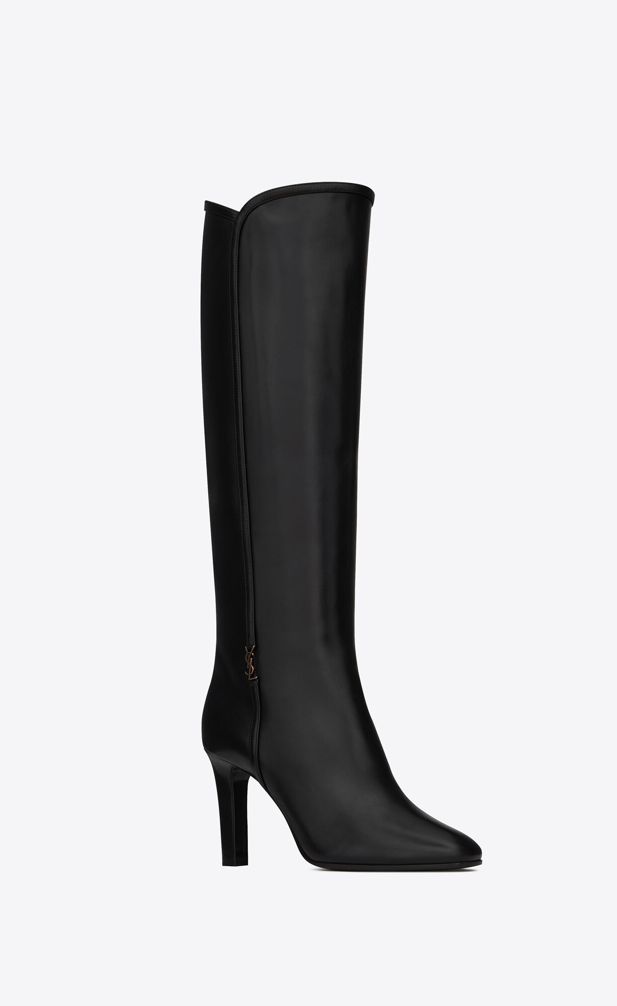 Saint Laurent Jane Monogram Leather Boots In Black