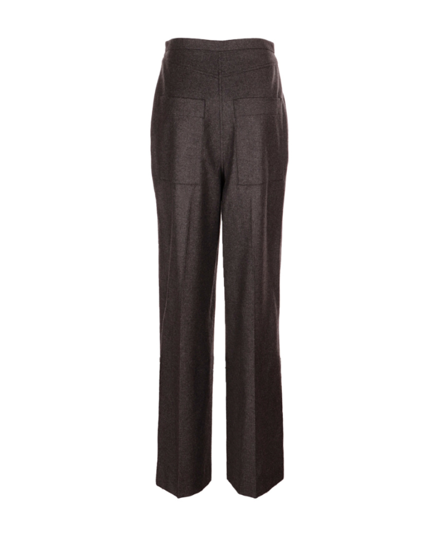 Totême High-waisted Wool Trousers In Purple