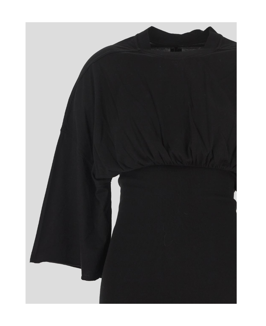 Rick Owens Drkshdw Tommy Cinched-waist Dress In Black
