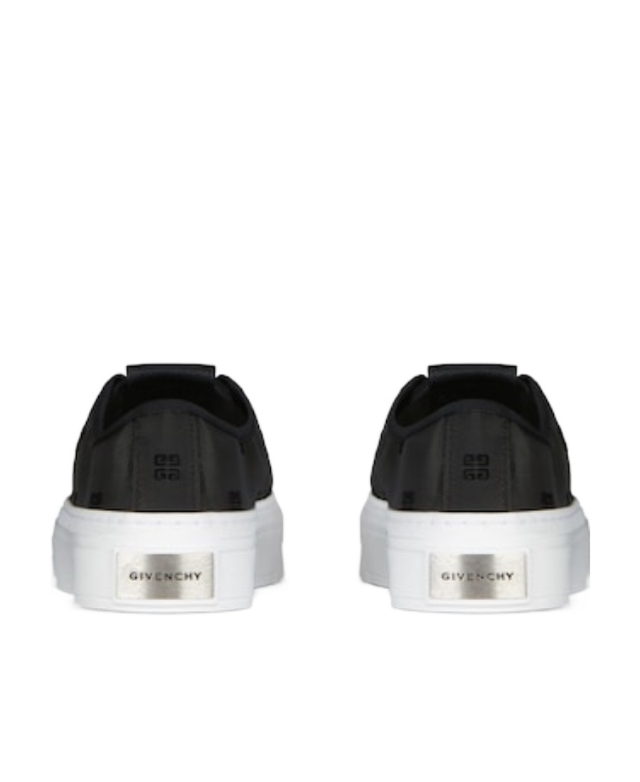 Givenchy Black City Sneakers In 4g Transparent Mesh In White